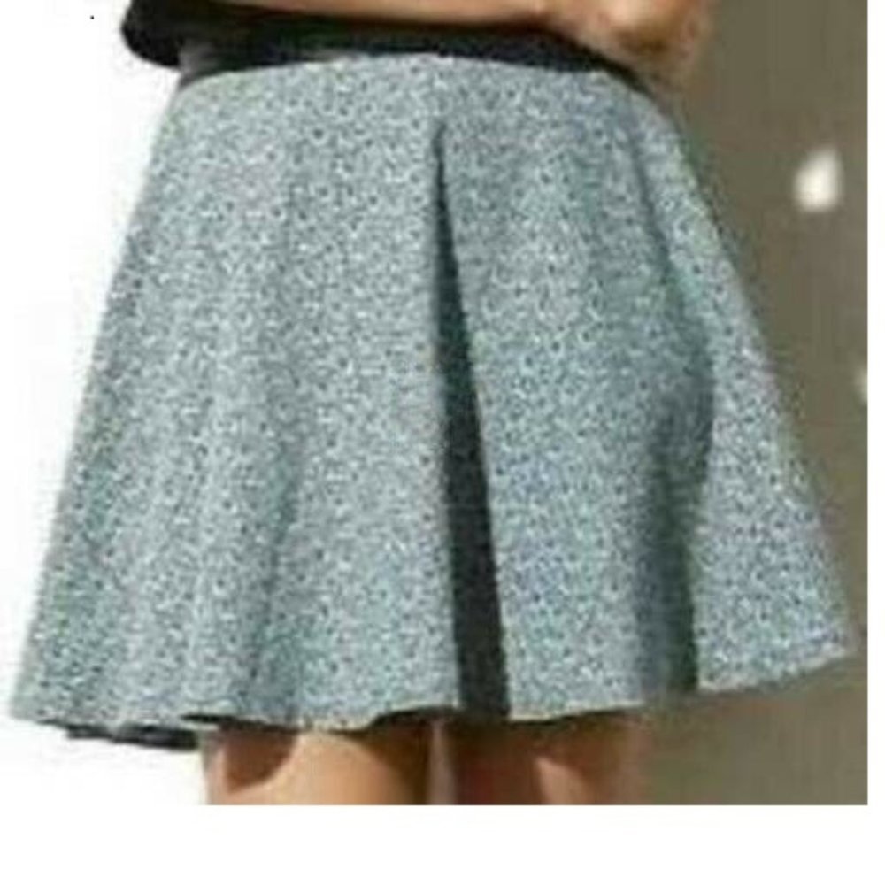 Adam Levine Skater Skirt Womens Gray Large Fx Leather Waist Flared Zip Back
